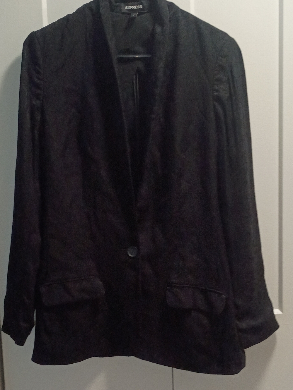 Express Black Single-Button Shawl Collar Blazer